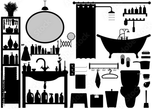 Bathroom Toilet Design Set Vector