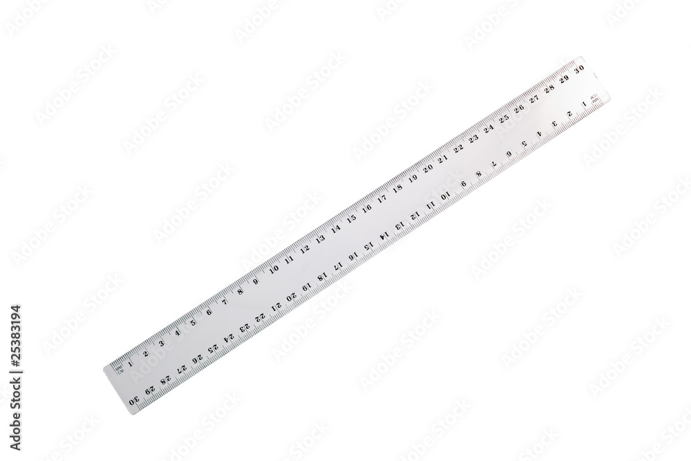 Plastic ruler isolated on white Plastic ruler isolated on white
