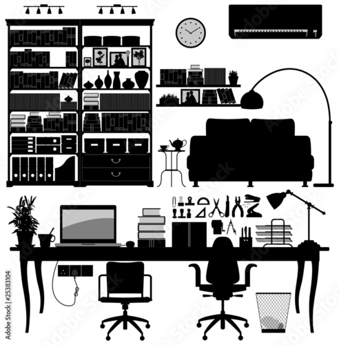 Home Office Library SOHO Vector