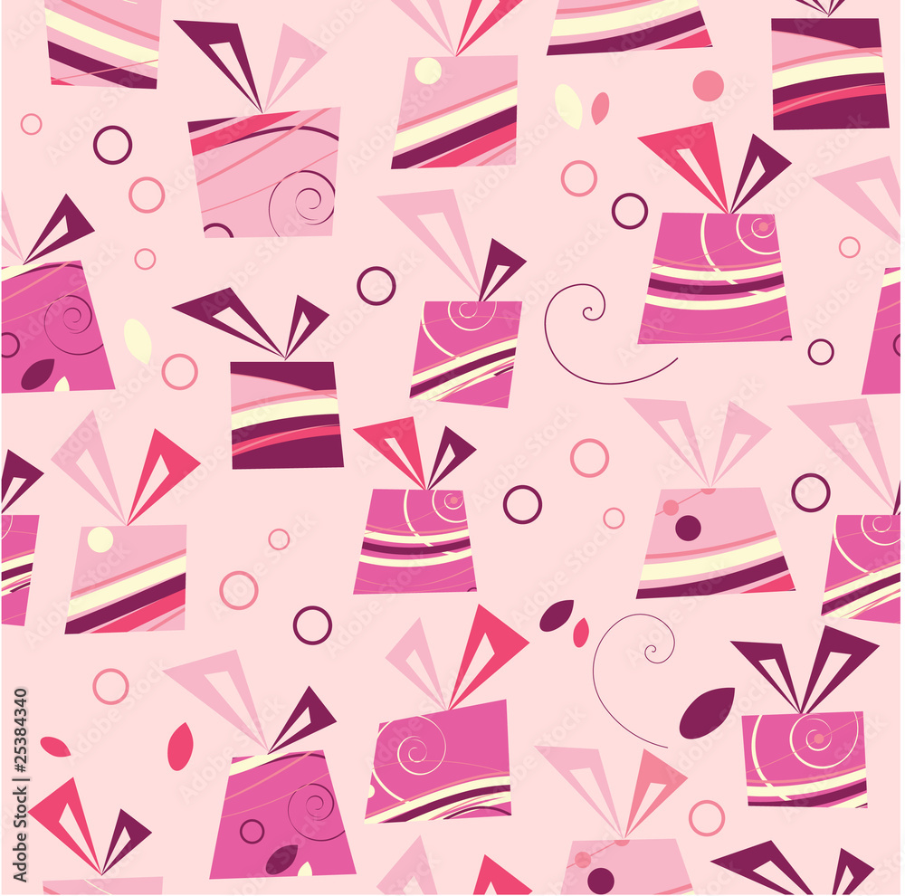 Seamless pattern with gifts