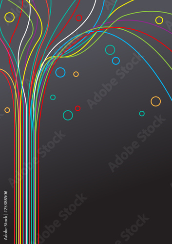 Dark background with stripes and circles