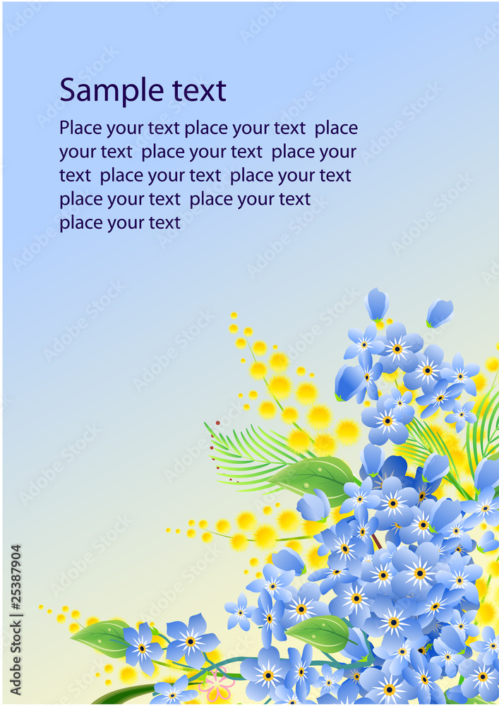Floral vector background with forget-me-nots