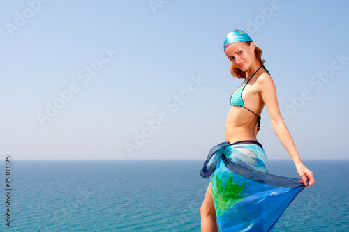 Woman with sarong photo