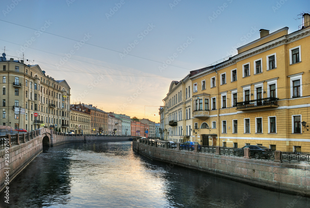 Old canal in the center of Saint-Petersburg