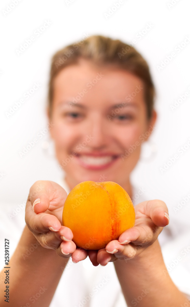 Girl with peach