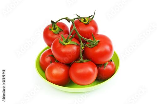 Red tomatoes isolated on the white background