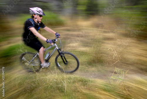 Young Woman Mountain Biking