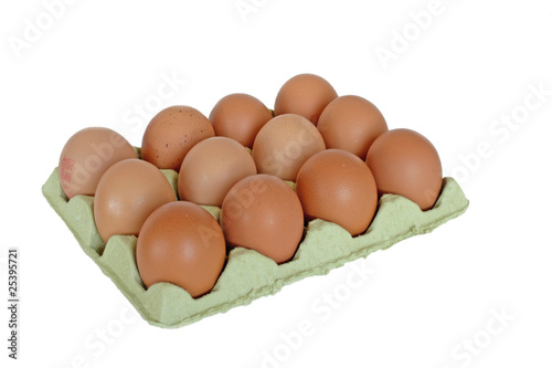Eggs on the box in isolated