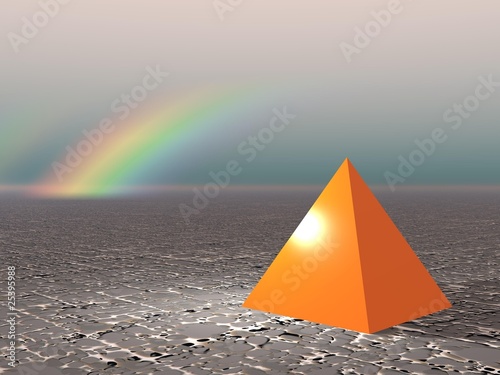 Abstract - Pyramid with rainbow