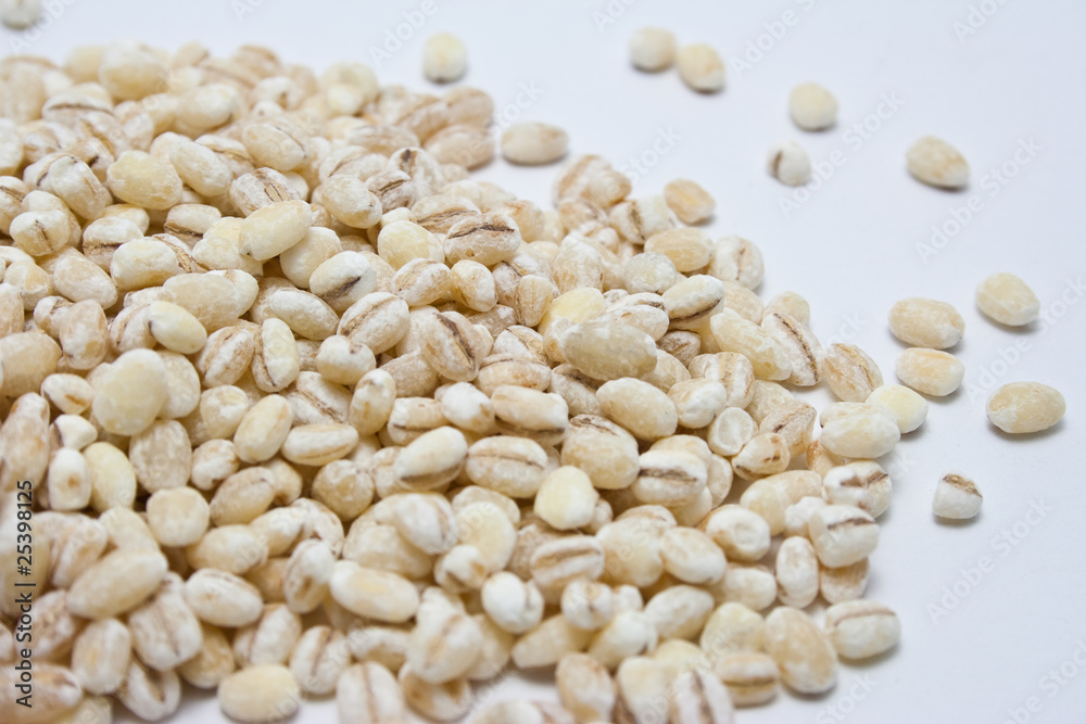 Fototapeta premium Pearl barley isolated on white