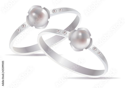 Two vector pearl rings