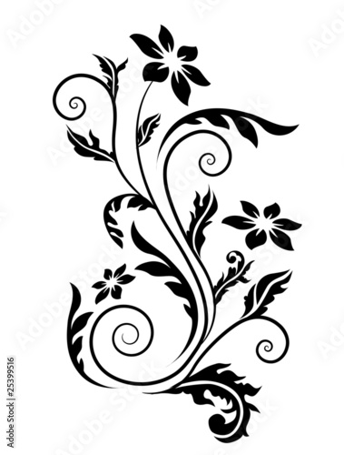 Swirl floral element