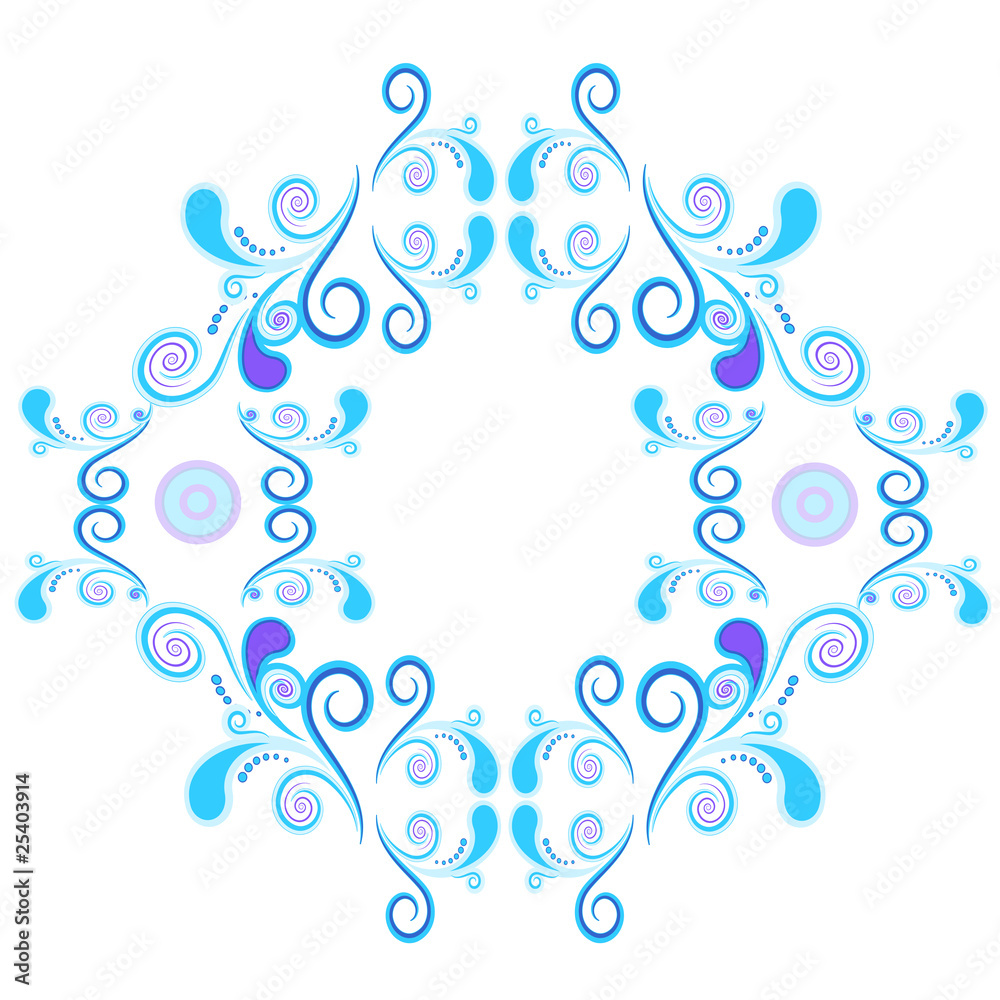 Floral and spiral elements border frame. Vector. Floral and spiral elements border frame. Vector.