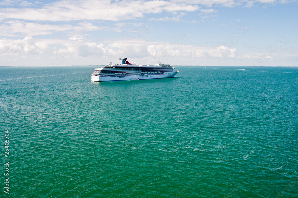 Luxury Cruise Ship on Green Seas