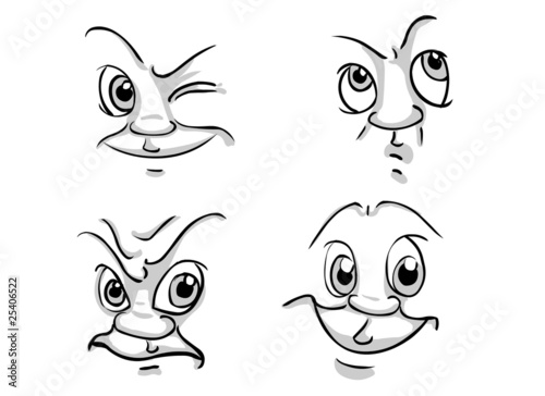 set of four expressions.clipping path included.