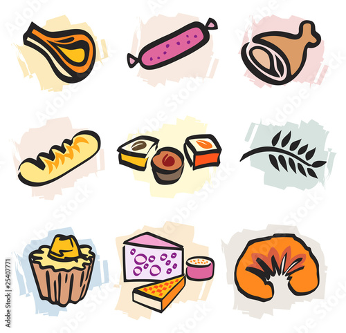 Ensemble d'Icones Alimentation - Sucré et Salé