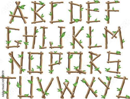 Alfabeto Albero-Tree Alphabet-Vector photo