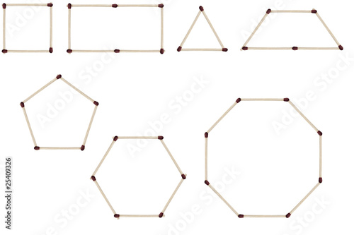 Geometrical Shapes made with Matches