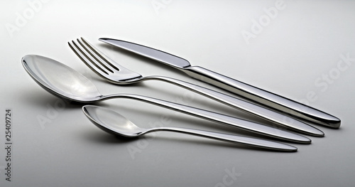 Silverware Set with Fork, Knife, and Spoons