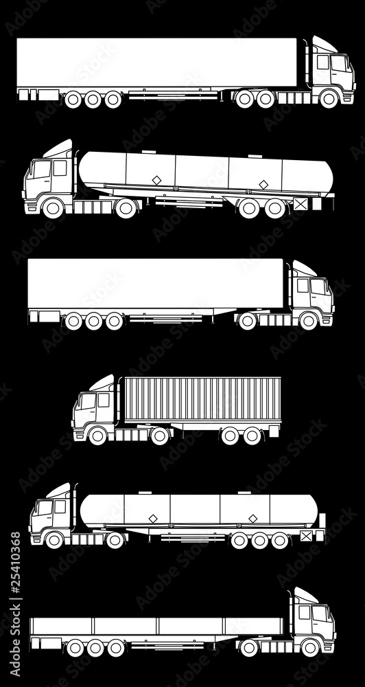 Collection of truck silhouettes