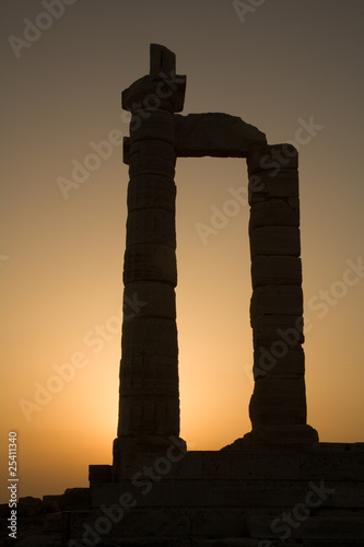 Temple of Poseidon at Cape Sounion at Sunset