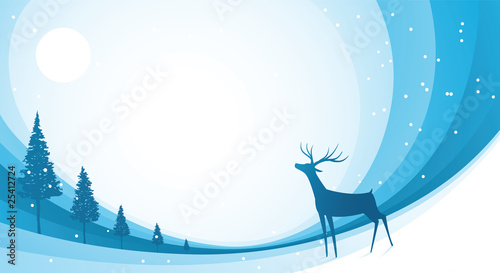 Snow Reindeer Blue