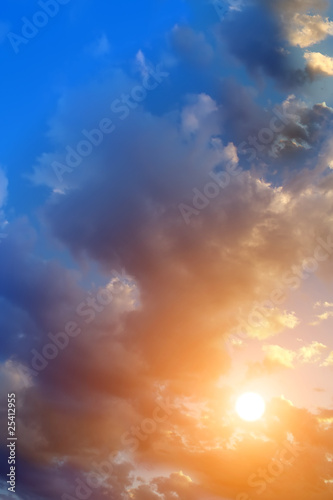 Canvas Print Sunset  sky  clouds