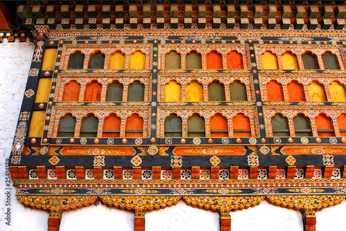 Fassade der Paro Dzong Klosterburg, Bhutan