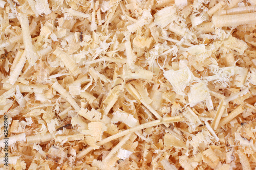 Close view of wood shavings