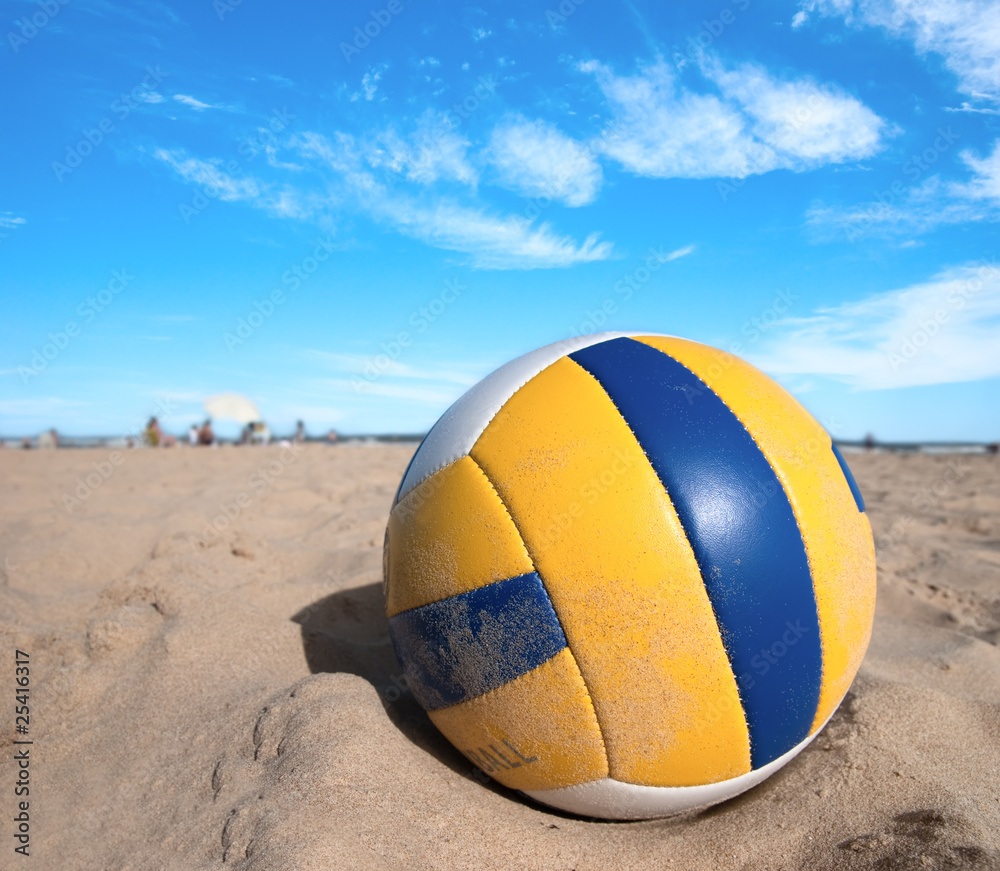 Volleyball on warm sand