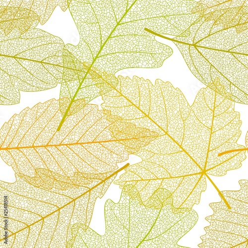 Vector seamless autumn leaves pattern
