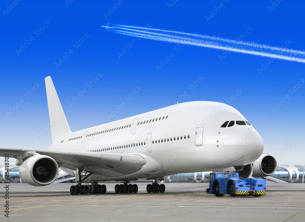 big passenger airplane in airport big passenger airplane in airport