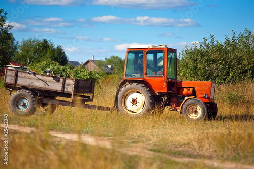 Tractor on meadow