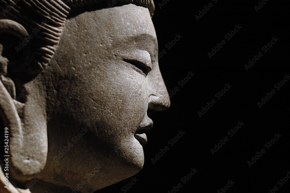 Face of stone Buddha in china Face of stone Buddha in china
