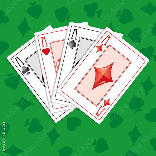 Aces on greencloth, vector
