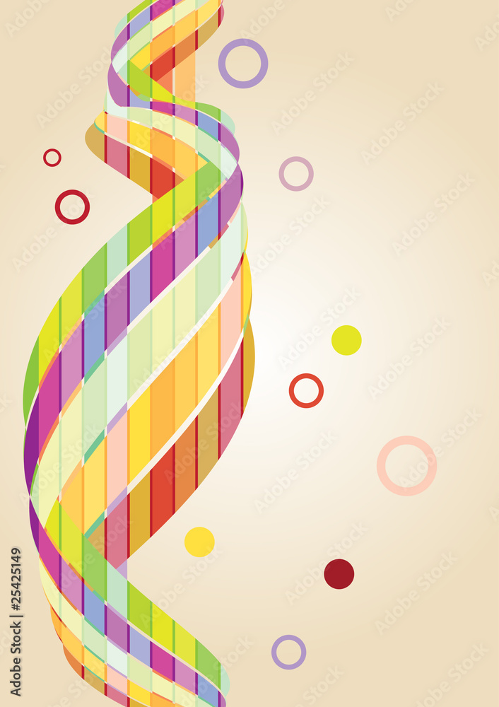 Multi-colored stripes on beige background