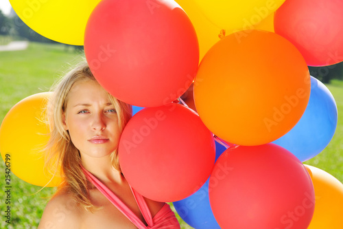 Girl with balloons