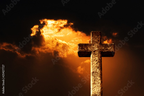 фотографія a ray of sun shines through the darkness