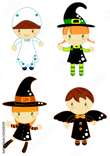 bambini in costume di halloween