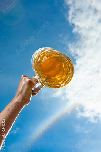 Wiesnbier und der blau weisse Himmel der Bayern photo