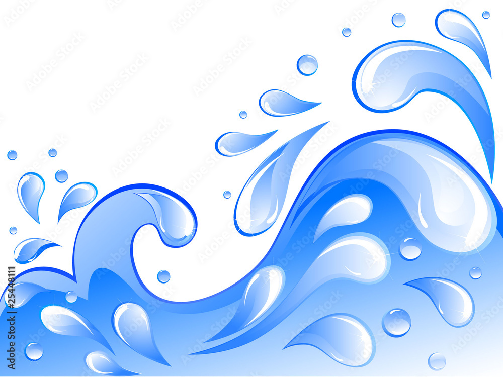 Card with water wave Card with water wave