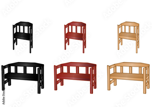 Vector illustration wooden benches