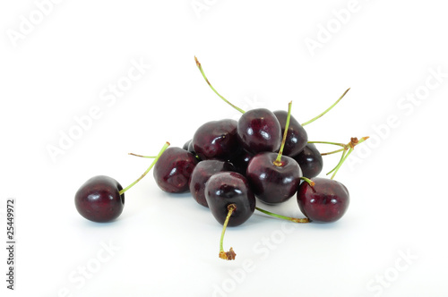 black cherries isolated on white