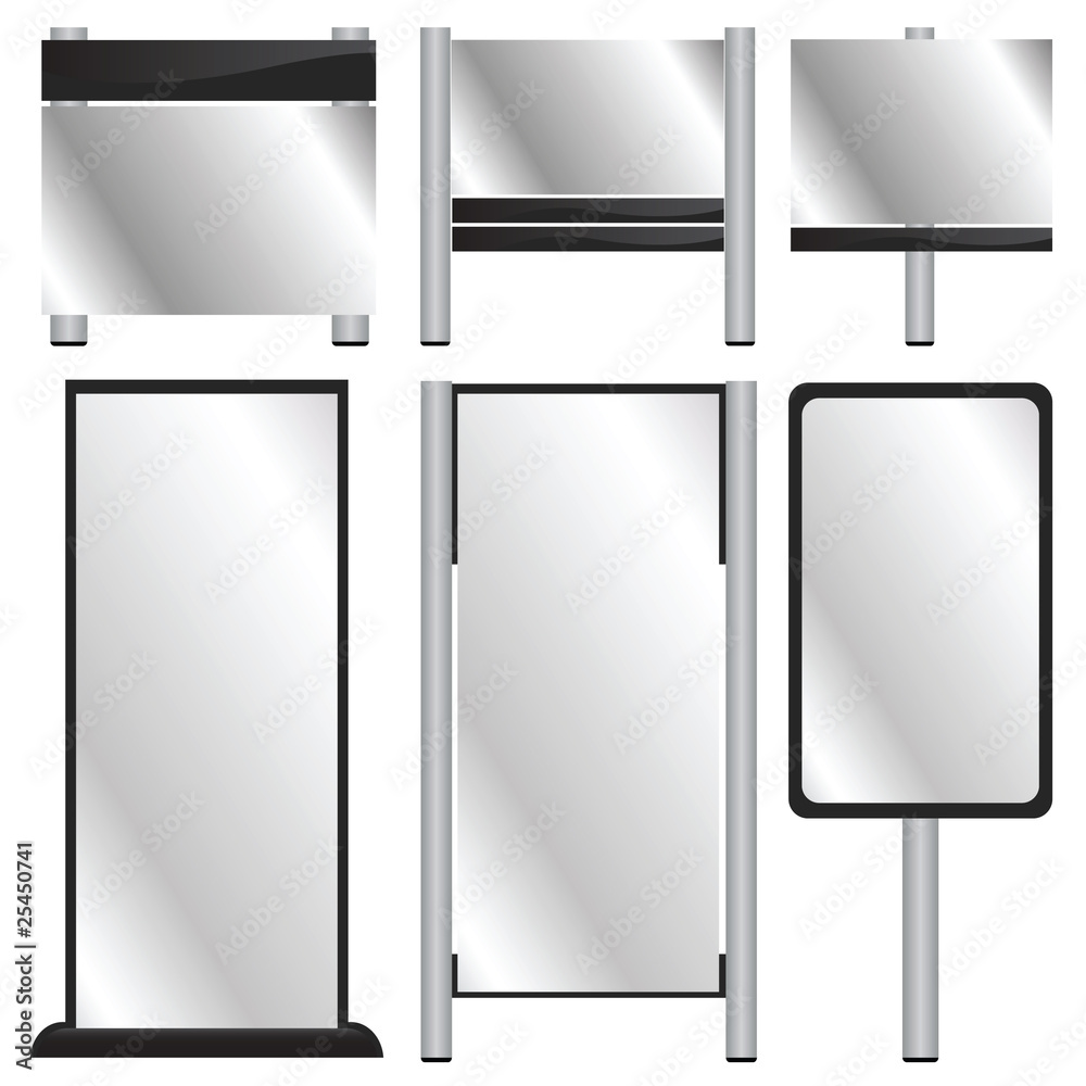 set of blank billboards set of blank billboards