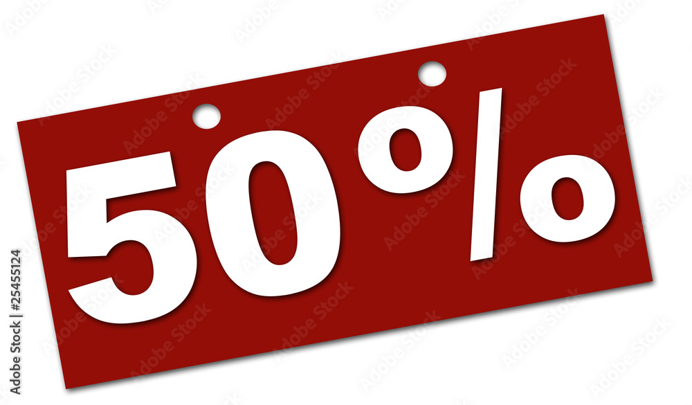 50 Prozent-Schild 50 Prozent-Schild