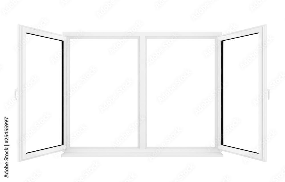 Opened plastic window Opened plastic window