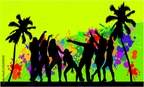 The event at the beach-colored background