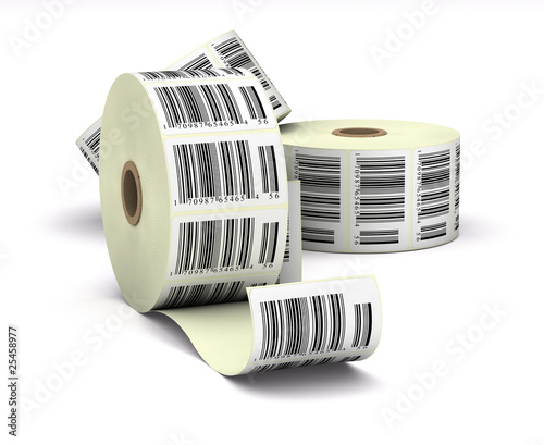 barcodes sticker label over white background photo