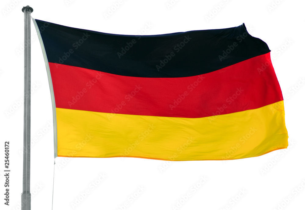 Naklejka premium German flag on pole