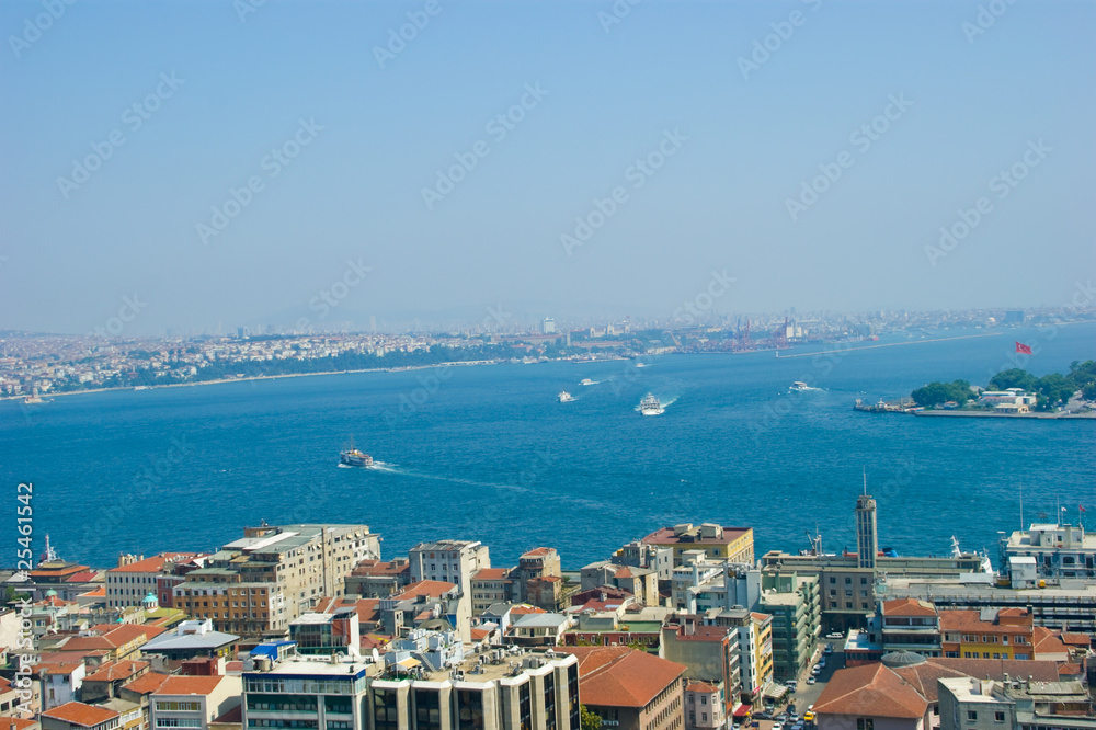 Istanbul city skape as it looks from galata tower